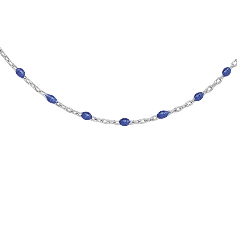 Collier olives coloris bleu – Argent 925 rhodié | Azuline