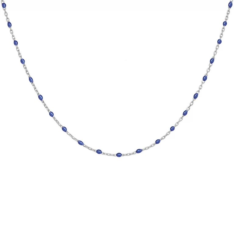 Collier olives coloris bleu – Argent 925 rhodié | Azuline
