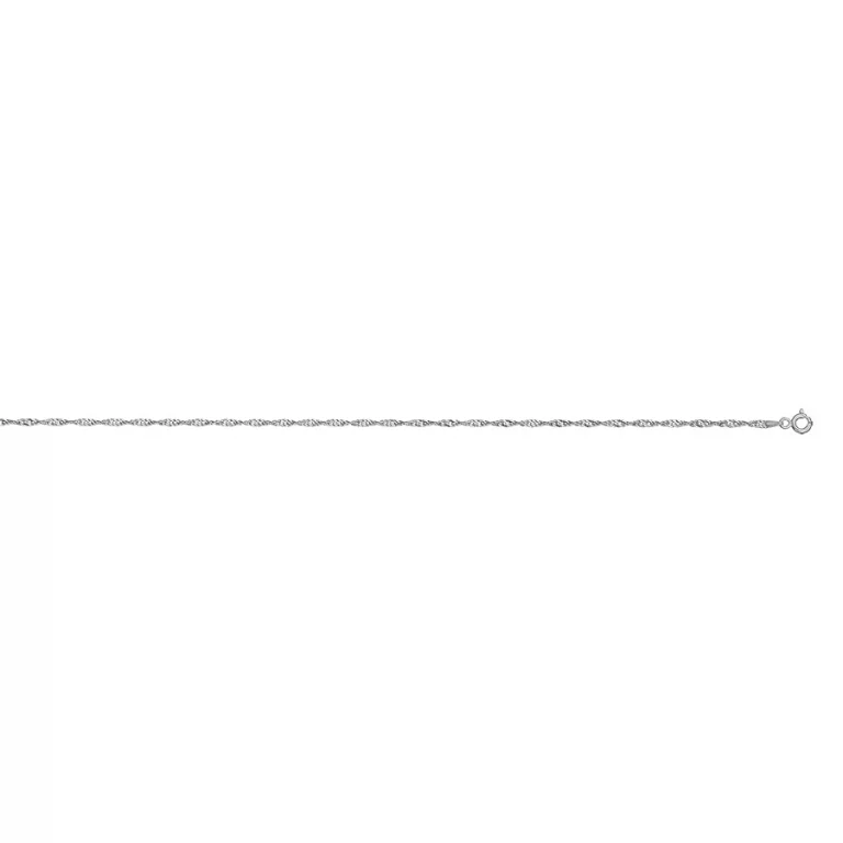 Collier long maille Singapour 50 cm petit modèle – Argent 925 rhodié | Azuline