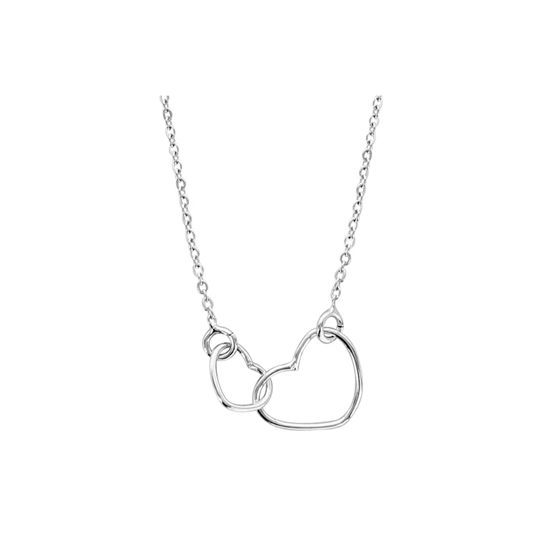 Collier cœur double rang – Argent 925 rhodié | Azuline