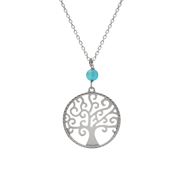 Collier cercle à jade vert clair véritable – Argent 925 rhodié | Azuline