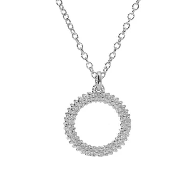 Collier cercle texturé – Argent 925 rhodié | Azuline