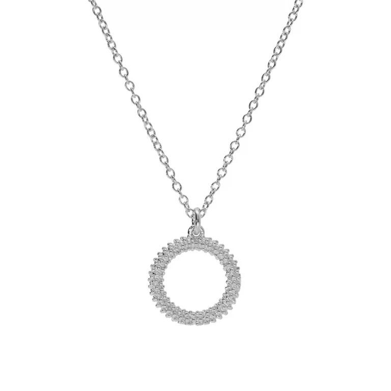 Collier cercle texturé – Argent 925 rhodié | Azuline