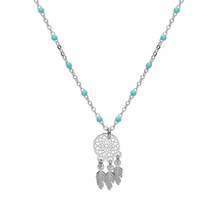 Collier attrape rêve en résine à boules petit modèle – Argent 925 rhodié | Azuline