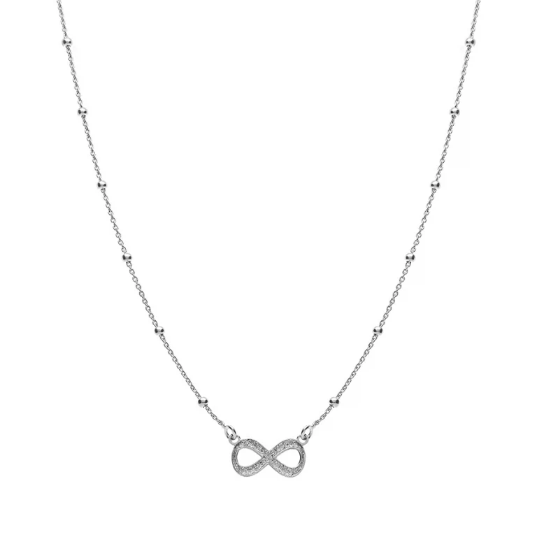 Collier infini à boules – Argent 925 rhodié | Azuline