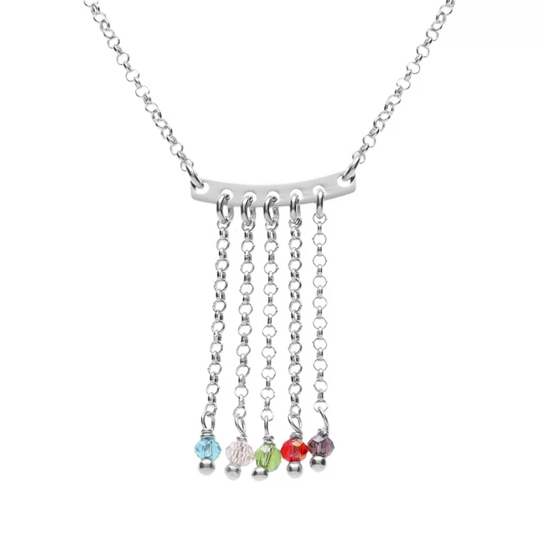 Collier chainettes à perles petit modèle – Argent 925 rhodié | Azuline