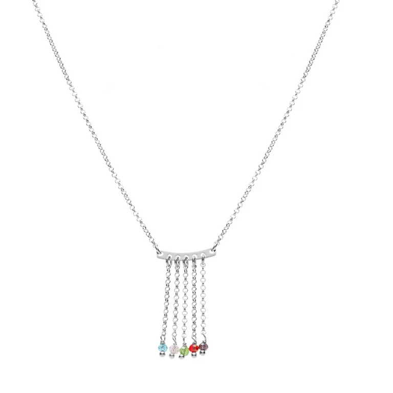 Collier chainettes à perles petit modèle – Argent 925 rhodié | Azuline