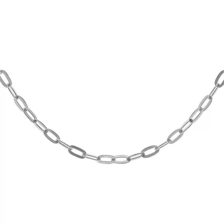 Collier maille rectangulaire moyenne – Argent 925 rhodié | Azuline