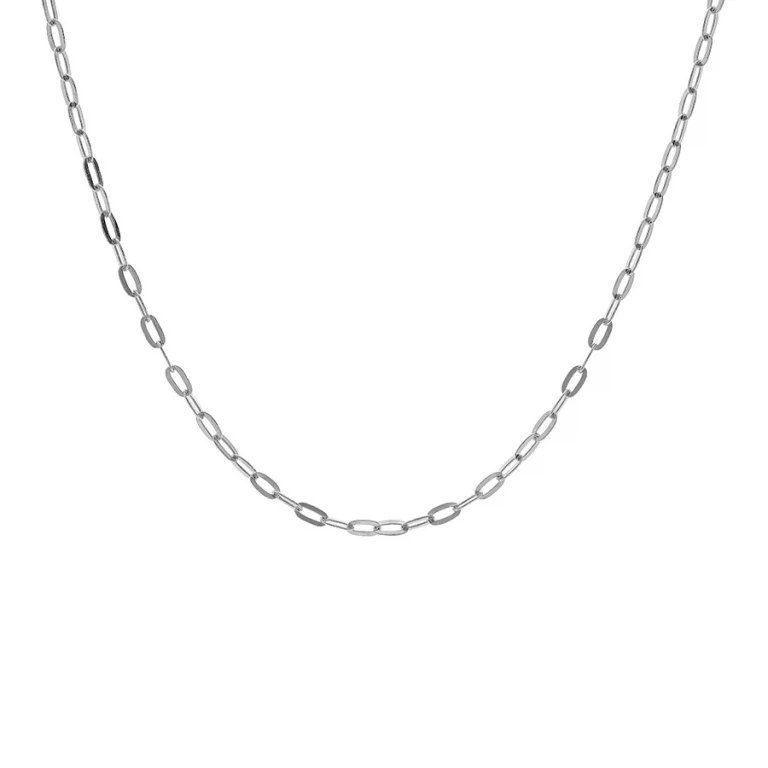 Collier maille rectangulaire moyenne – Argent 925 rhodié | Azuline