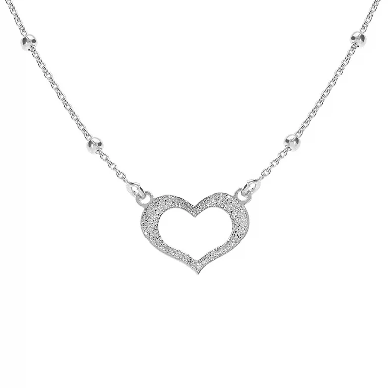 Collier cœur à boules – Argent 925 rhodié | Azuline