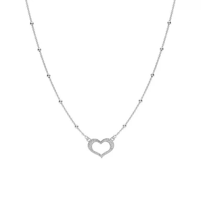 Collier cœur à boules – Argent 925 rhodié | Azuline
