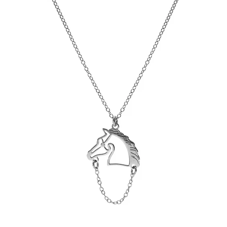 Collier tête de cheval – Argent 925 rhodié | Azuline