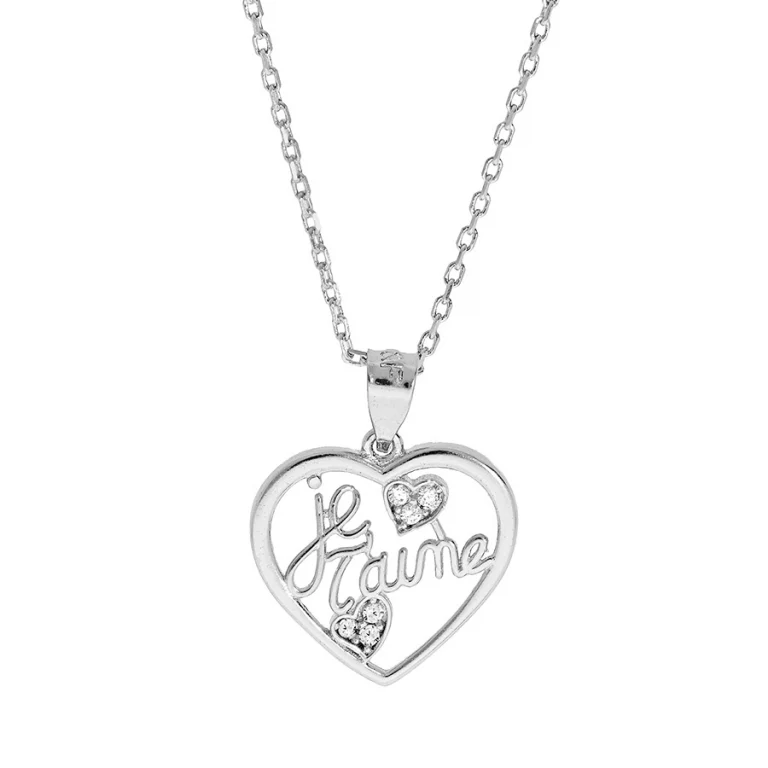 Collier cœur ajouré grand modèle – Argent 925 rhodié | Azuline