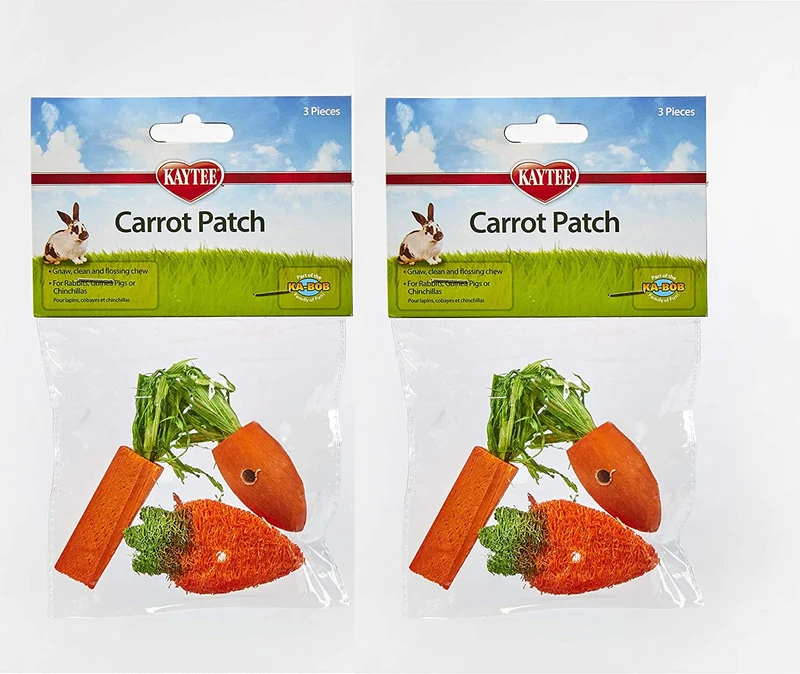 Kaytee 3 unidades de juguete para masticar, variedad de parches de zanahoria