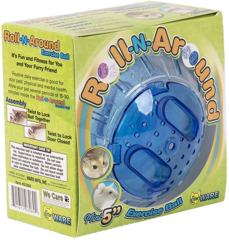 Ware Fabricación roll-n-around Small Pet Rolling Ball juguete, Mini