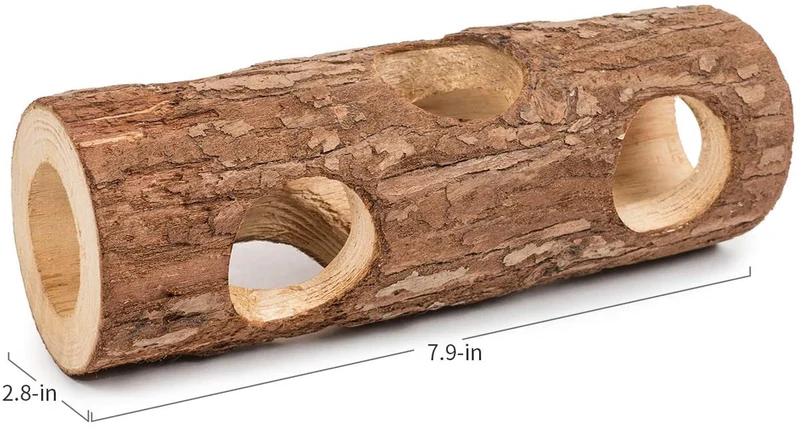 Niteangel Natural Wooden Hamster Mouse Tunnel Tube Toy Forest Hollow Tree Trunk