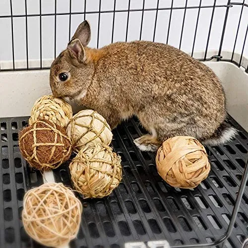 andwe - Pelotas de juguete para masticar juguetes para conejos, cobayas, conejos, conejos, chinchilla, conejito Degus, accesorios de entretenimiento para mascotas