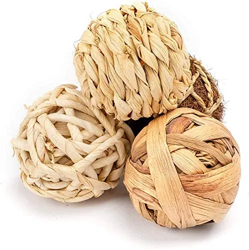 andwe - Pelotas de juguete para masticar juguetes para conejos, cobayas, conejos, conejos, chinchilla, conejito Degus, accesorios de entretenimiento para mascotas