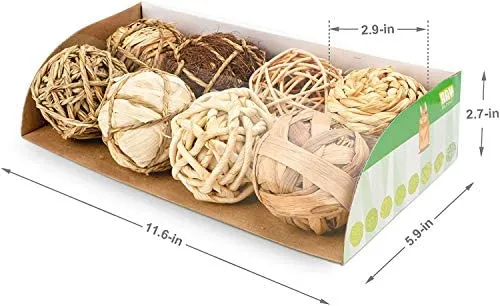 andwe - Pelotas de juguete para masticar juguetes para conejos, cobayas, conejos, conejos, chinchilla, conejito Degus, accesorios de entretenimiento para mascotas