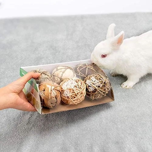 andwe - Pelotas de juguete para masticar juguetes para conejos, cobayas, conejos, conejos, chinchilla, conejito Degus, accesorios de entretenimiento para mascotas
