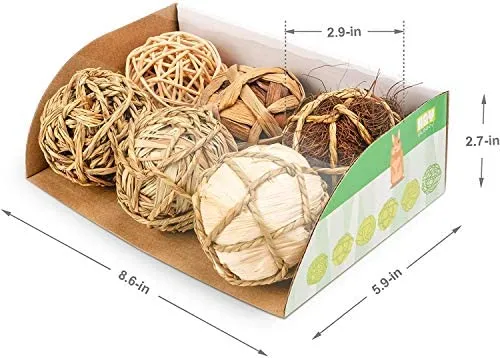 andwe - Pelotas de juguete para masticar juguetes para conejos, cobayas, conejos, conejos, chinchilla, conejito Degus, accesorios de entretenimiento para mascotas