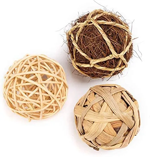 andwe - Pelotas de juguete para masticar juguetes para conejos, cobayas, conejos, conejos, chinchilla, conejito Degus, accesorios de entretenimiento para mascotas