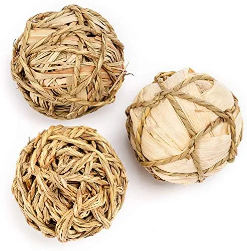 andwe - Pelotas de juguete para masticar juguetes para conejos, cobayas, conejos, conejos, chinchilla, conejito Degus, accesorios de entretenimiento para mascotas