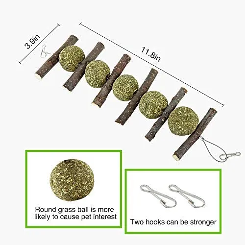PETLAOO Conejo Masticar Juguetes para Dientes, Mejorar la Salud Odontológica – Bastones de manzana 100% naturales – Hecho a mano, adecuado para conejos, chinchillas, cobayas, hámsteres, masticar/jugar