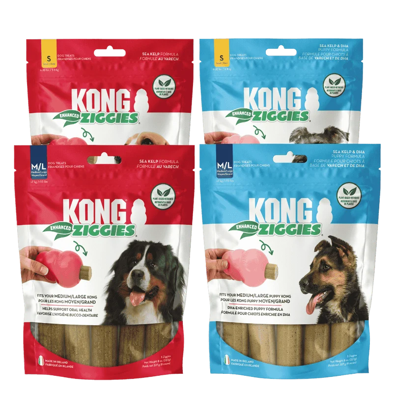 KONG Ziggies Enhanced Snack para Perros Adultos y Cachorros
