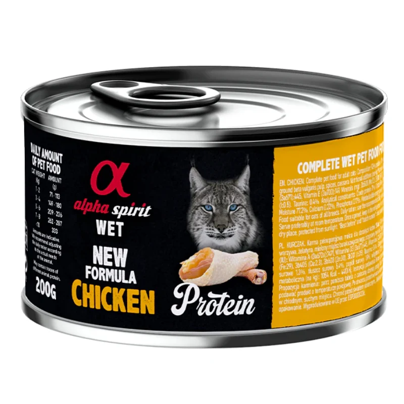 ALPHA SPIRIT GATOS HUMEDO LATA POLLO 6X200 GR
