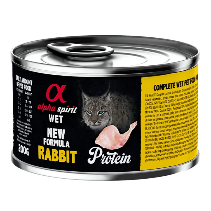 ALPHA SPIRIT GATOS HUMEDO LATA CONEJO 6X200 GR