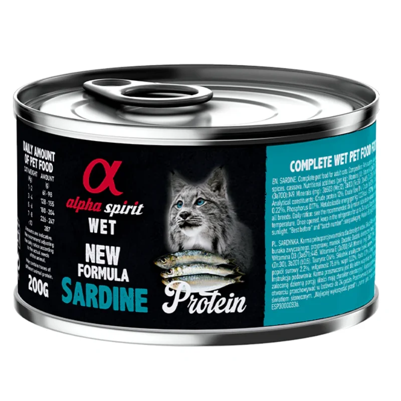 ALPHA SPIRIT GATOS HUMEDO LATA SARDINA 6X200 GR