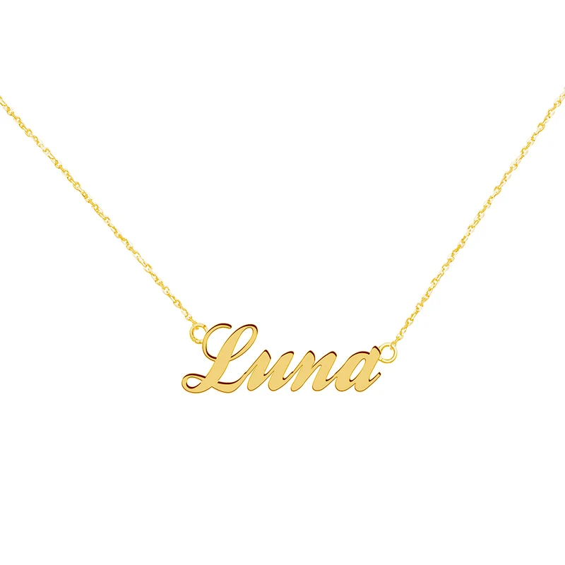 Collar de Oro 9K y Oro 18K con Nombre Grabado