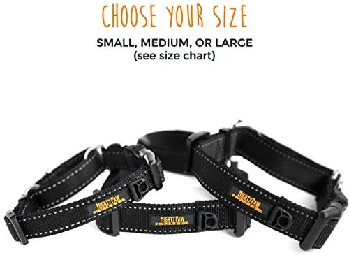 Collar de entrenamiento de nailon Mighty Paw Martingale. Nuestro collar de zapatillas de entrenamiento aprobado limitado. Collar de cincha modificado para una fuerza controlada para un entrenamiento óptimo. Costuras reflectantes para mantener a tu perro s