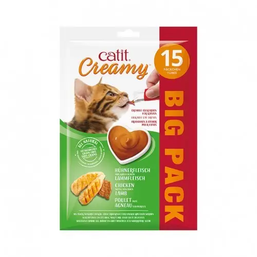Catit Creamy Snack Pollo y Cordero Pack 15X10 g