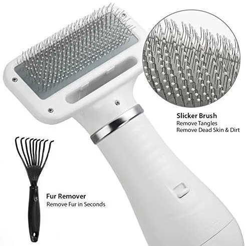 iPettie - Secador de pelo 2 en 1 para mascotas con cepillo para cortar | mejor ajuste para razas de pelo corto y con revestimiento mediano