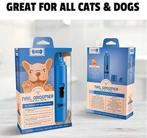 Ruff 'n Ruffus - Molinillo de uñas para gatos y perros, lima de uñas eléctrica para mascotas + 3 bonos gratis | Rueda de molienda, tijeras y bolsa de almacenamiento, silencioso, inalámbrico