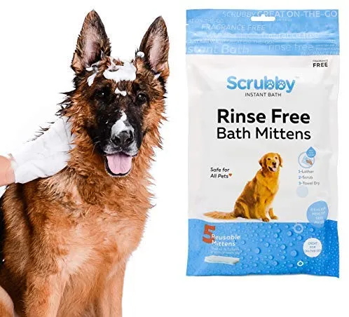 Toallitas para mascotas ScrubbyPet sin enjuague: usa el baño para mascotas, el aseo para mascotas y el lavado de mascotas, fácil de usar, solo para limpiar, secar. Excelente piel sensible. Las toallitas ideales para bañar a tu mascota, perro o gato.