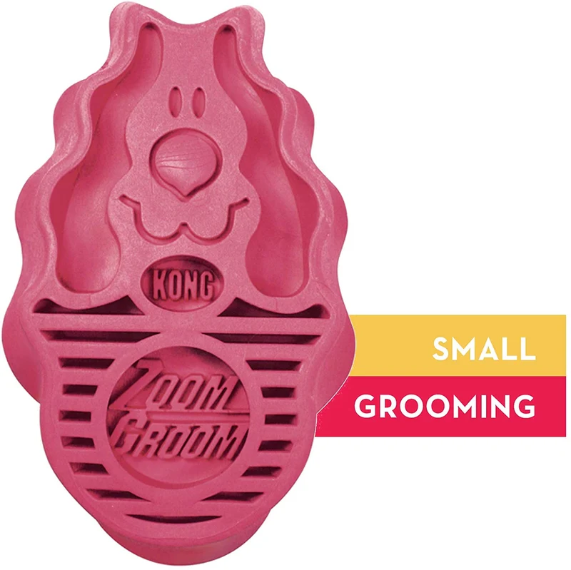 KONG ZoomGroom - Cepillo para perros (tamaño pequeño), color frambuesa