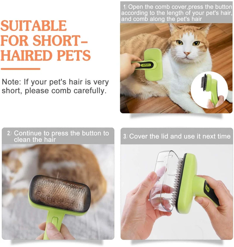 Cepillo para perros y perros, cepillo de limpieza y peine de metal, cepillo profesional para mascotas para perros pequeños, medianos y grandes, gatos y conejos, incluye pelos y mascotas