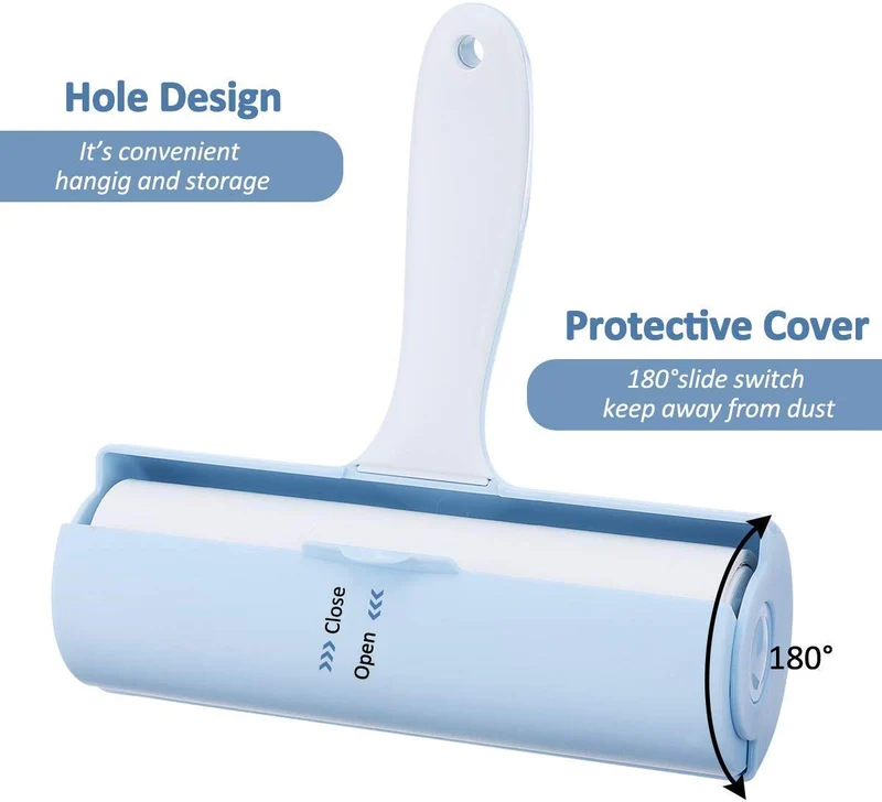 FOCUSPET Lint Roller for Pet Hair, Extra Large Hair Remover for Furniture, Clothes, Laundry Extra Sticky Supersize 6.3 inches Lint Removal Total 240 Sheets (1 Lint Roller + 3 Refills)