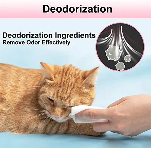 Toallitas desodorizantes hipoalergénicas para mascotas con fragancia, orgánicas naturales y antibacterianas para la limpieza de los ojos de la cara, las orejas, las patas de los dientes, 100 unidades por paquete