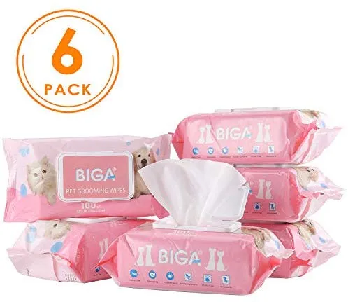 Toallitas desodorizantes hipoalergénicas para mascotas con fragancia, orgánicas naturales y antibacterianas para la limpieza de los ojos de la cara, las orejas, las patas de los dientes, 100 unidades por paquete