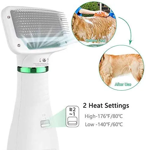 PETRIP Dog Hair Dryer Pet Dryer Professional Grooming Blower Dog Slicker Brush for Large Medium Small Dog Cat