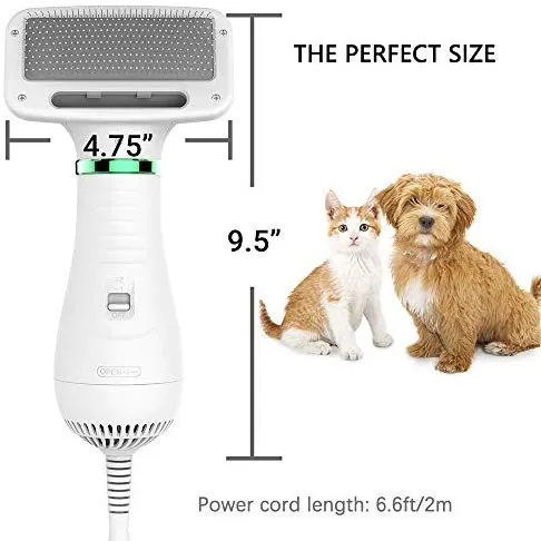 PETRIP Dog Hair Dryer Pet Dryer Professional Grooming Blower Dog Slicker Brush for Large Medium Small Dog Cat