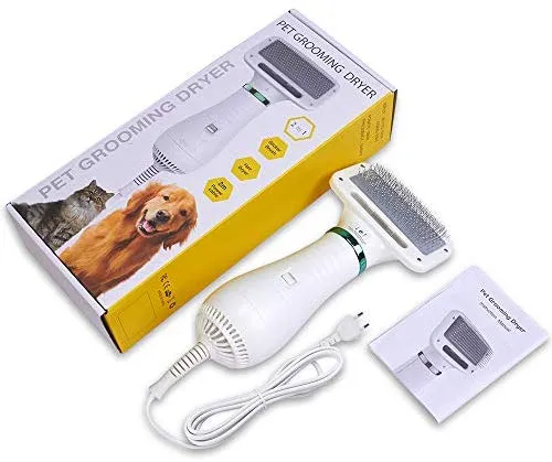 PETRIP Dog Hair Dryer Pet Dryer Professional Grooming Blower Dog Slicker Brush for Large Medium Small Dog Cat