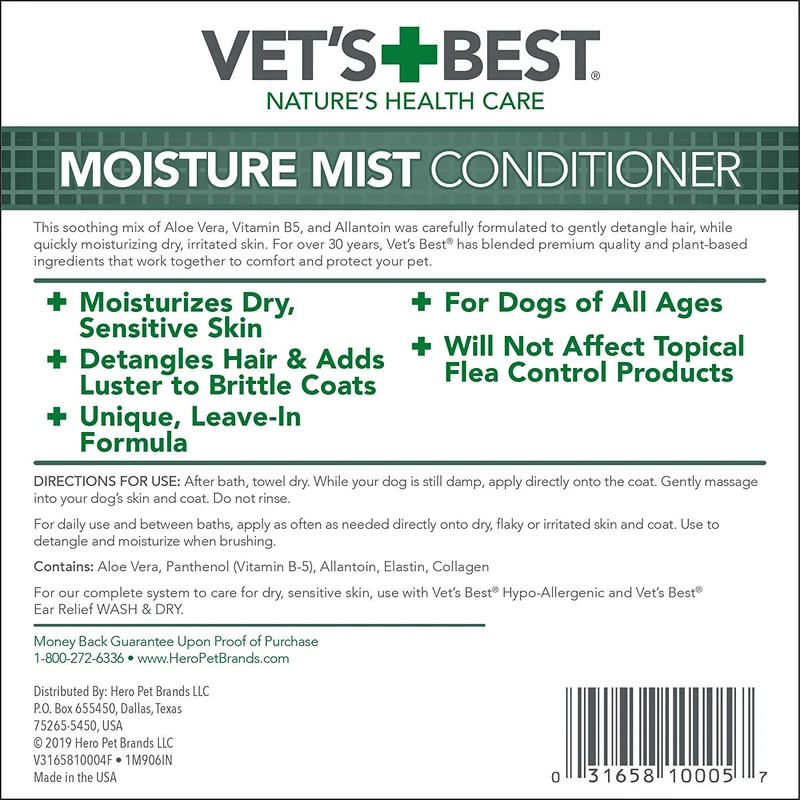 Vet Niebla la humedad mejor Acondicionador para perros 16oz.