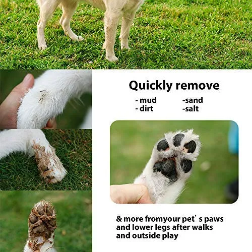 Limpiador de patas de perro Anipaw 2 en 1 de silicona con toalla, cepillo de limpieza para mascotas portátil, limpiador de pies para perros y gatos con patas de perro