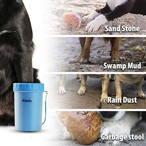 Limpiador de patas de perro Anipaw 2 en 1 de silicona con toalla, cepillo de limpieza para mascotas portátil, limpiador de pies para perros y gatos con patas de perro