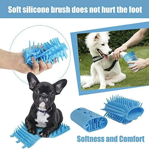 Limpiador de patas de perro Anipaw 2 en 1 de silicona con toalla, cepillo de limpieza para mascotas portátil, limpiador de pies para perros y gatos con patas de perro